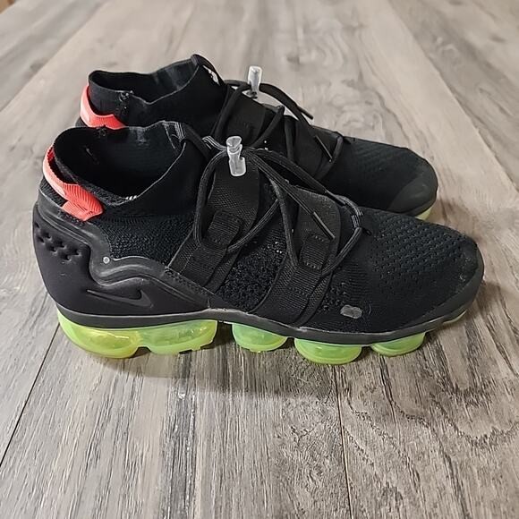 Nike Air Vapormax Flyknit Utility Black Volt Green - Size 9.5 - Picture 2 of 8